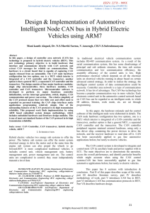 Design & Implementation of Automotive Intelligent Node CAN bus in