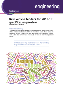 New vehicle tenders for 2016-18: specification