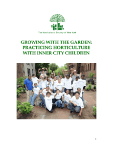 growing with the garden: practicing horticulture with inner city children