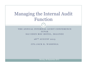 Managing the Internal Audit Function