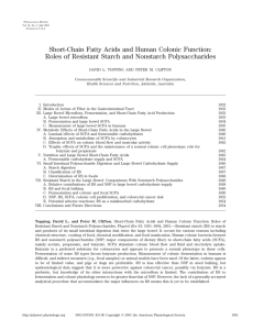 Short-Chain Fatty Acids and Human Colonic Function: Roles of