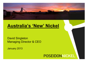 Australia's 'New' Nickel - Poseidon Nickel Limited