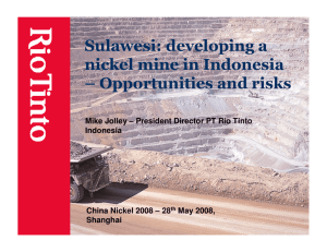 Sulawesi: developing a nickel mine in Indonesia œ