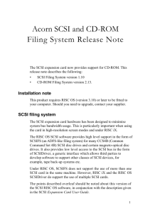 Acorn SCSI and CD-ROM Filing System Release Note