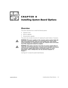 Installing System Board Options