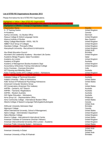 List of STED RO Organisations November 2013 Please find below