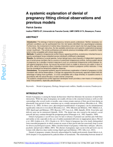 A systemic explanation of denial of pregnancy fitting clinical