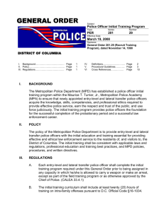 Police Officer Initial Training Program