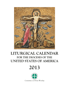 2013 Liturgical Calendar - United States Conference of Catholic