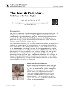 The Jewish Calendar - Hebrew for Christians