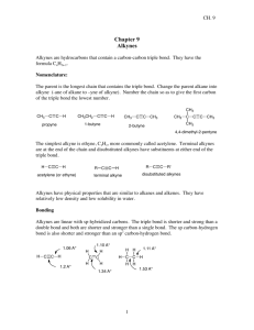 Chapter 9 Alkynes