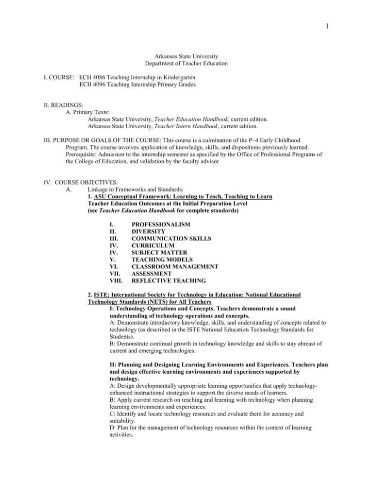 Teaching Internship in Early Childhood Education