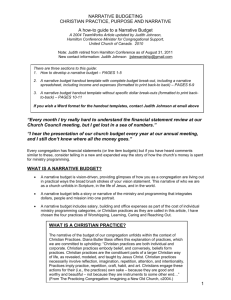 1 NARRATIVE BUDGETING CHRISTIAN PRACTICE, PURPOSE