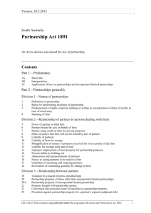 Partnership Act 1891 - South Australian Legislation