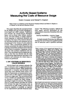 Activity-Based Systems: Measuring the Costs of Resource Usage