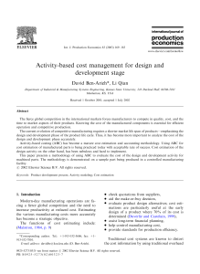 Activity-based cost management for design and