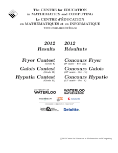 2012 - CEMC - University of Waterloo