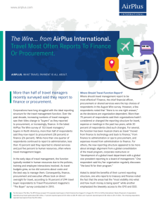 The Wire… from AirPlus International. Travel Most Often Reports To