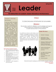 the newsletter for sudbury human resources professionals