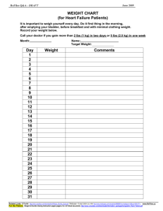WEIGHT CHART (for Heart Failure Patients)