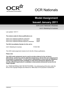 Model Assignment