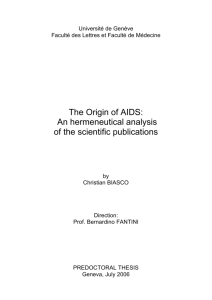 The Origin of AIDS - University of Wollongong