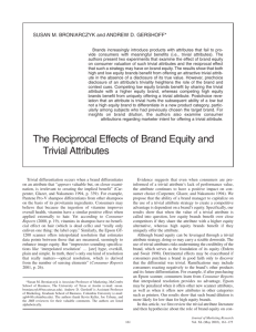 The Reciprocal Effects of Brand Equity and Trivial Attributes