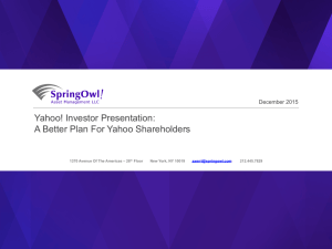 Yahoo Investor Presentation