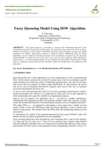 Fuzzy Queueing Model Using DSW Algorithm