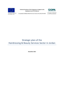 Strategic plan of the Hairdressing & Beauty Services Sector in Jordan