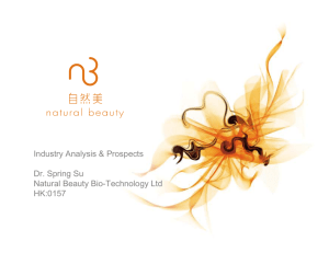 Industry Analysis & Prospects Dr. Spring Su Natural Beauty Bio