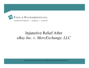 Injunctive Relief After eBay Inc. v. MercExchange, LLC