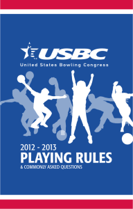 United States Bowling Congress - Playing Rules