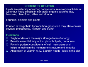 Chemistry of Lipids