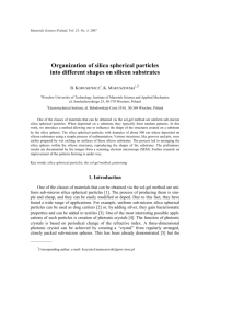 Organization of silica spherical particles into different shapes on