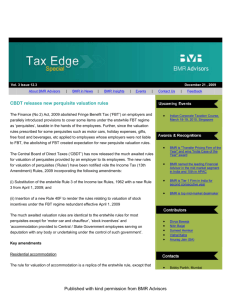 CBDT releases new perquisite valuation rules Published with kind