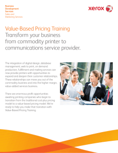 Brochure - Xerox Value-Based Pricing Training