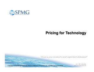 Pricing for Technology