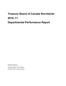 Treasury Board of Canada Secretariat 2010–11 Departmental