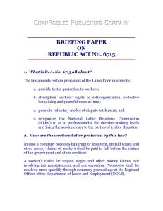 BRIEFING PAPER ON REPUBLIC ACT No. 6715