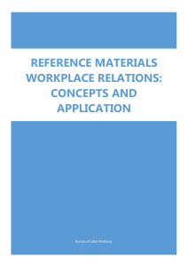 Workplace Relations Concepts - Bureau Of Working Conditions