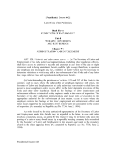 Presidential Decree 442 - Philippine Commission on Women