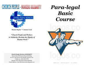 Para-legal Basic Course - Statement of Churchpeople – Workers