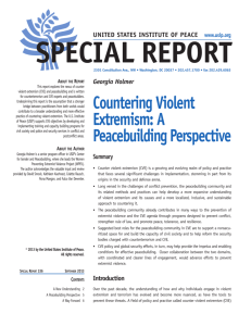 Countering Violent Extremism: A Peacebuilding Perspective