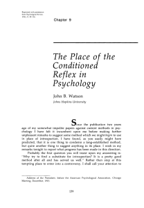 The place of the conditioned reflex in psychology