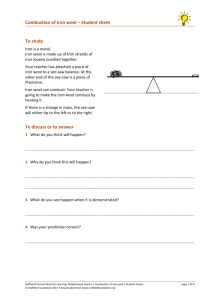 Combustion of iron wool – Student sheet To