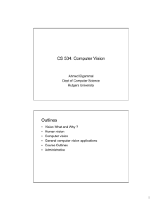 CS 534: Computer Vision Outlines