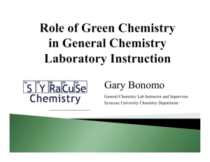 Role of Green Chemistry in General Chemistry