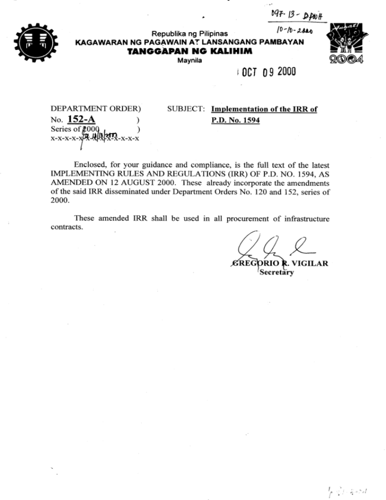 Implementing Rules And Regulations