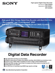 High-speed, Mass Storage Digital Data Recorder with Hard Disk Drive